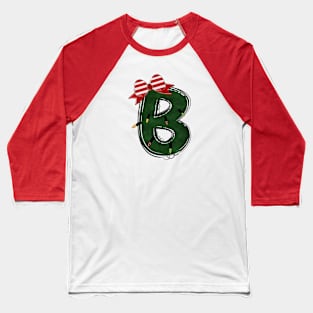 Letter B - Christmas Letter Baseball T-Shirt